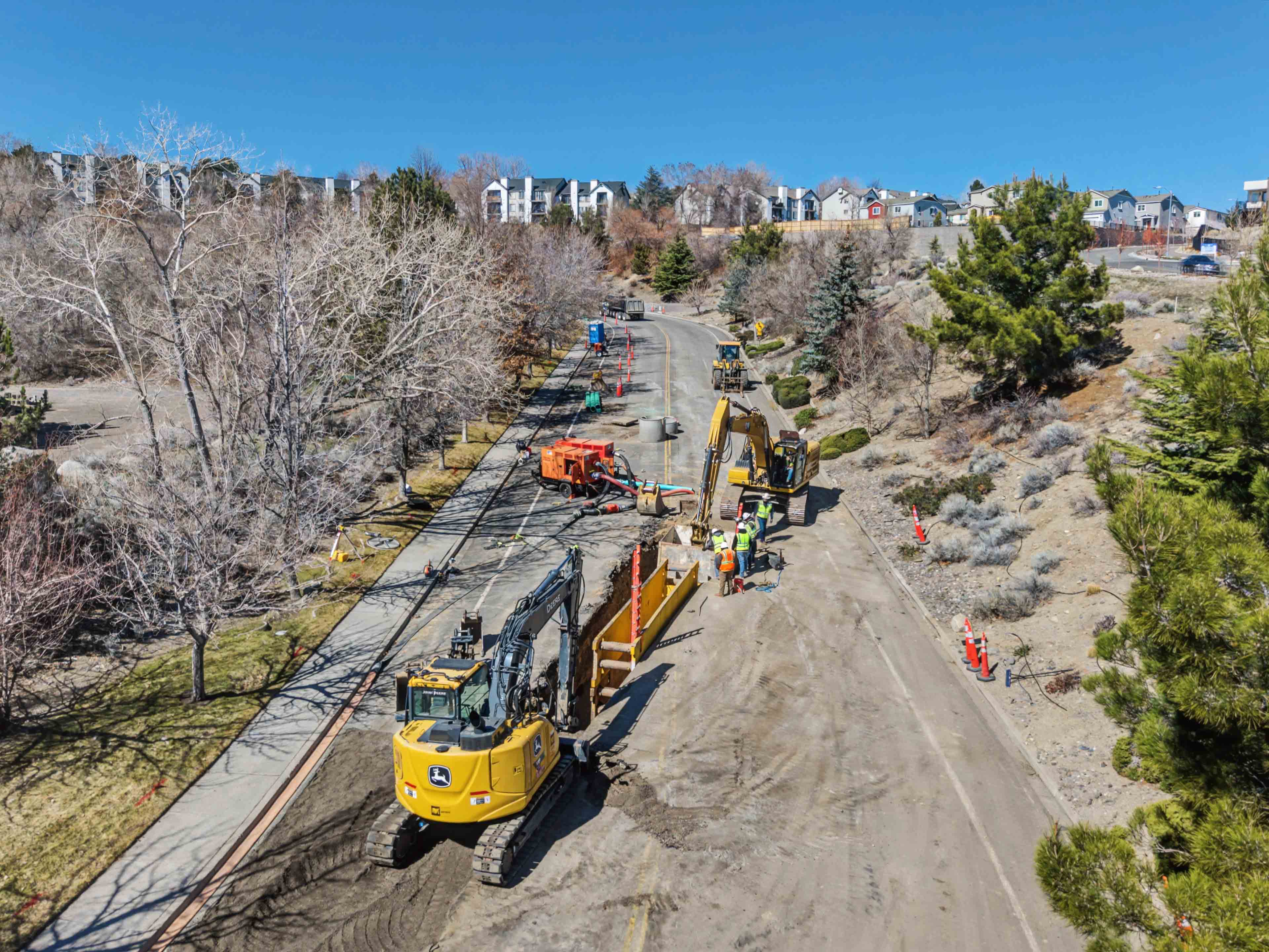 aerial road pipeline construction reno nevada