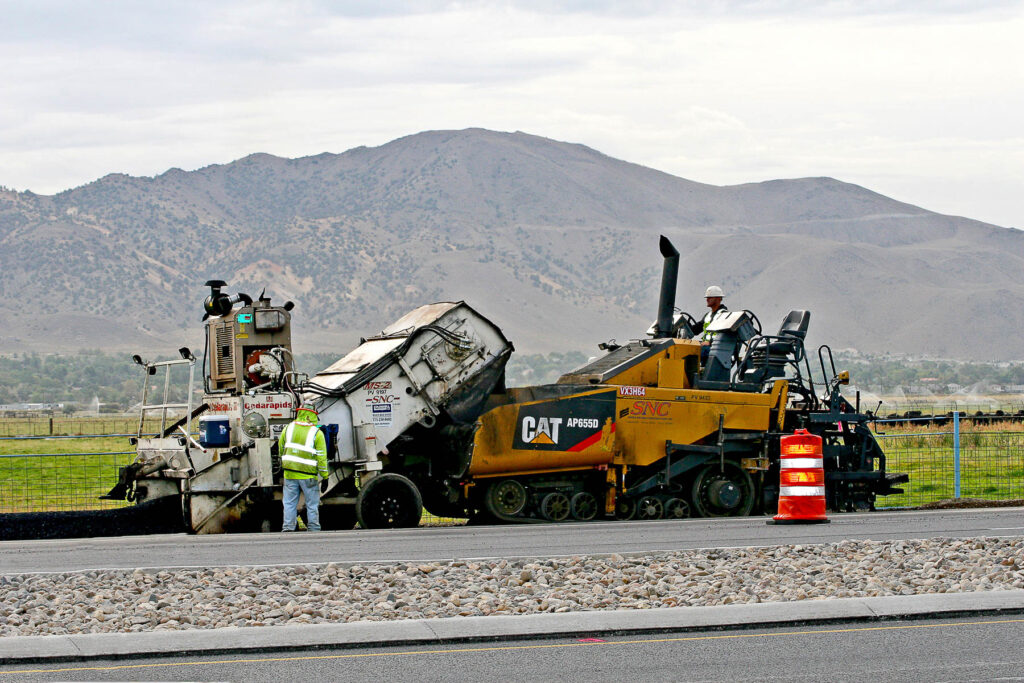 asphalt paving cat paver road construction